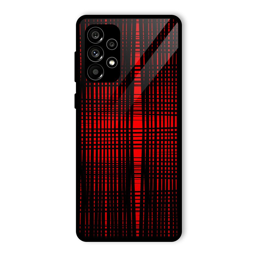 Red Net Design Glass Back Case for Galaxy A73 5G