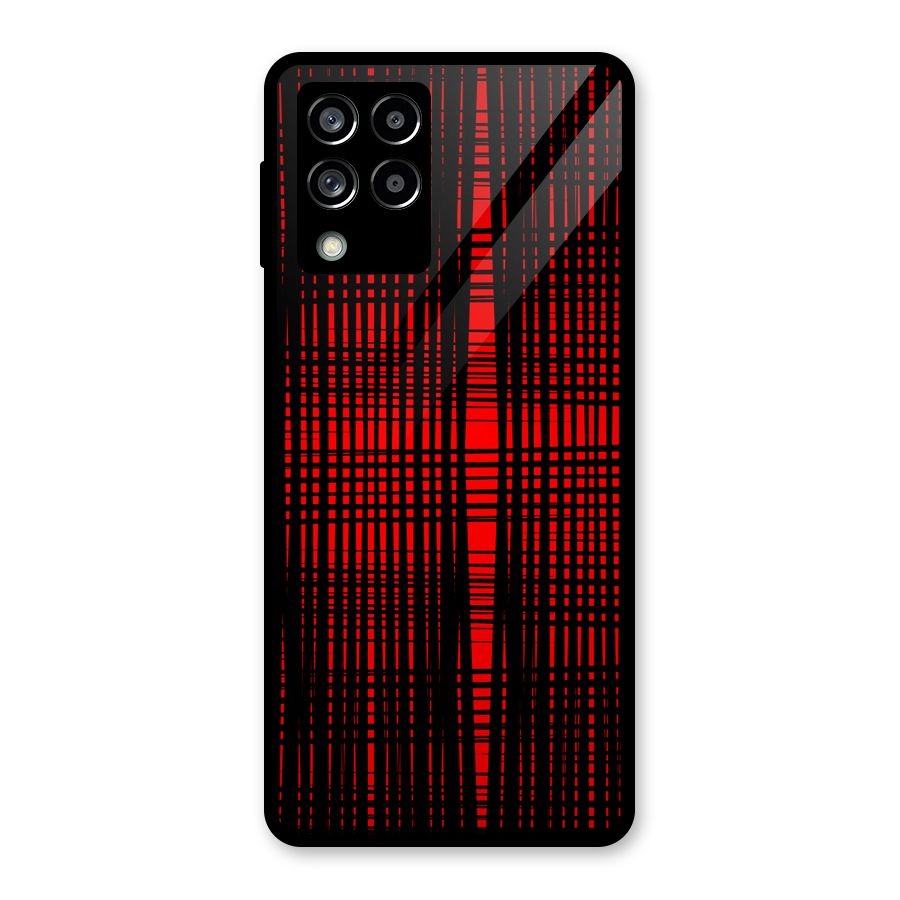 Red Net Design Glass Back Case for Galaxy M53 5G