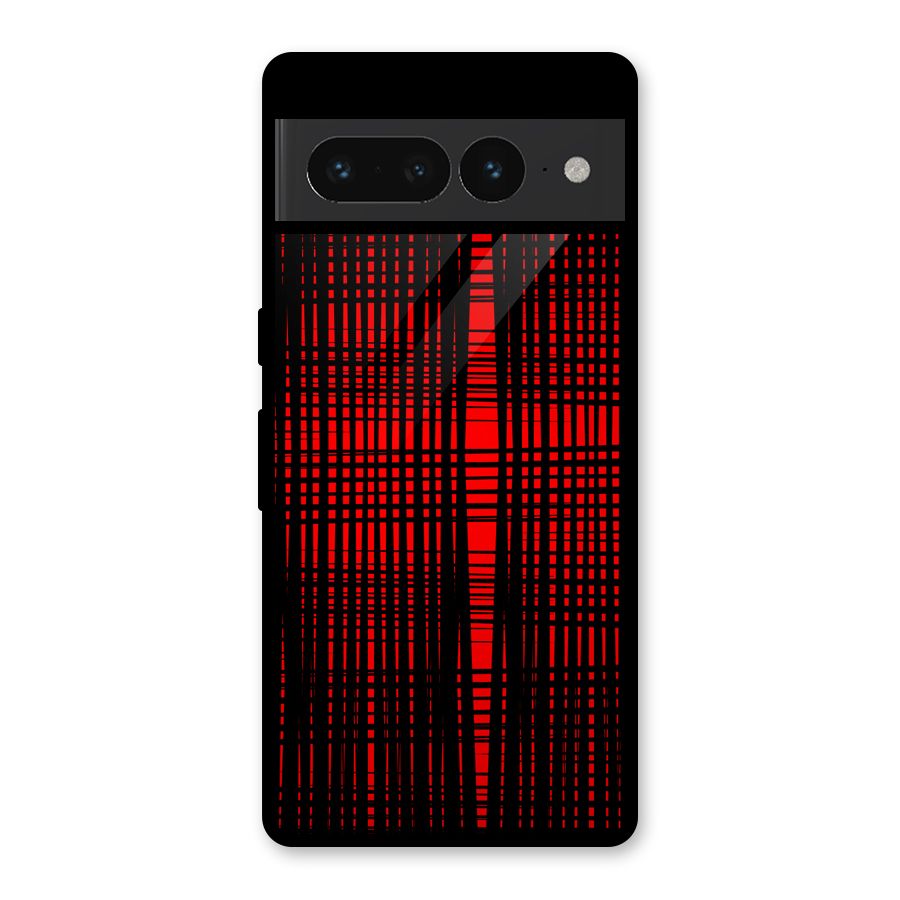 Red Net Design Glass Back Case for Google Pixel 7 Pro