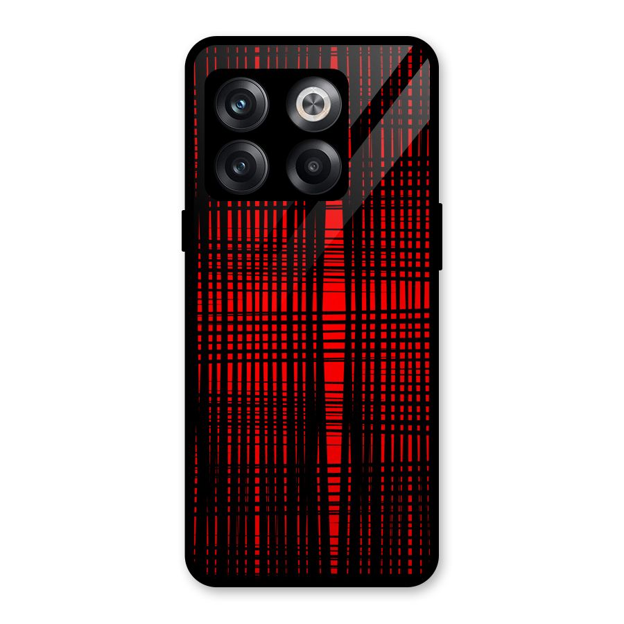 Red Net Design Glass Back Case for OnePlus 10T