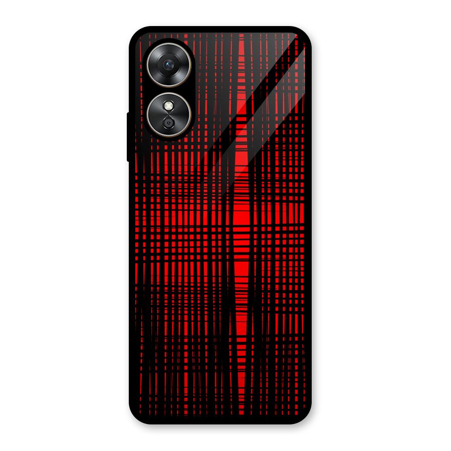 Red Net Design Glass Back Case for Oppo A17
