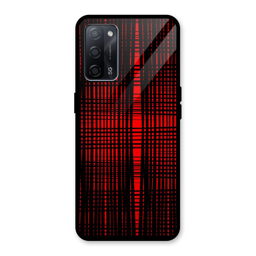 Red Net Design Glass Back Case for Oppo A53s 5G