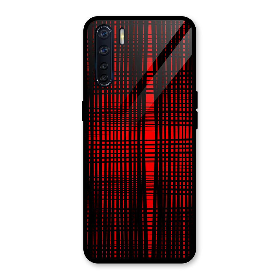 Red Net Design Glass Back Case for Oppo F15