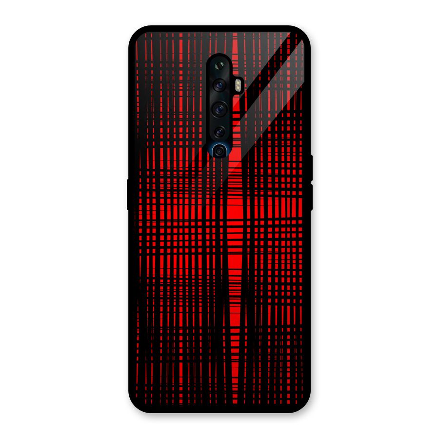 Red Net Design Glass Back Case for Oppo Reno2 F