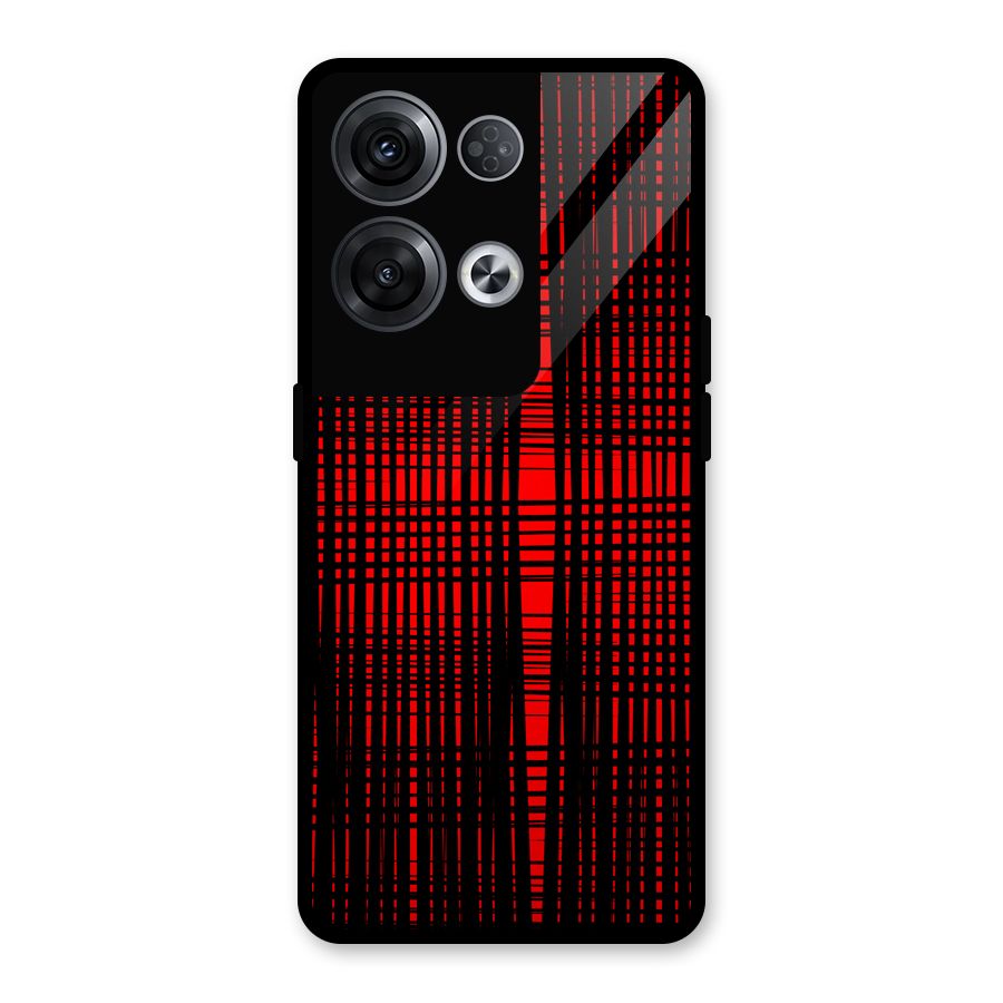 Red Net Design Glass Back Case for Oppo Reno8 Pro 5G