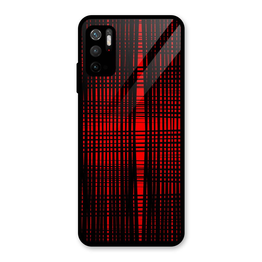 Red Net Design Glass Back Case for Poco M3 Pro 5G
