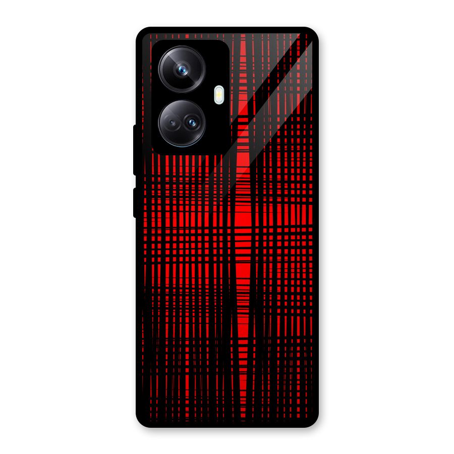 Red Net Design Glass Back Case for Realme 10 Pro Plus