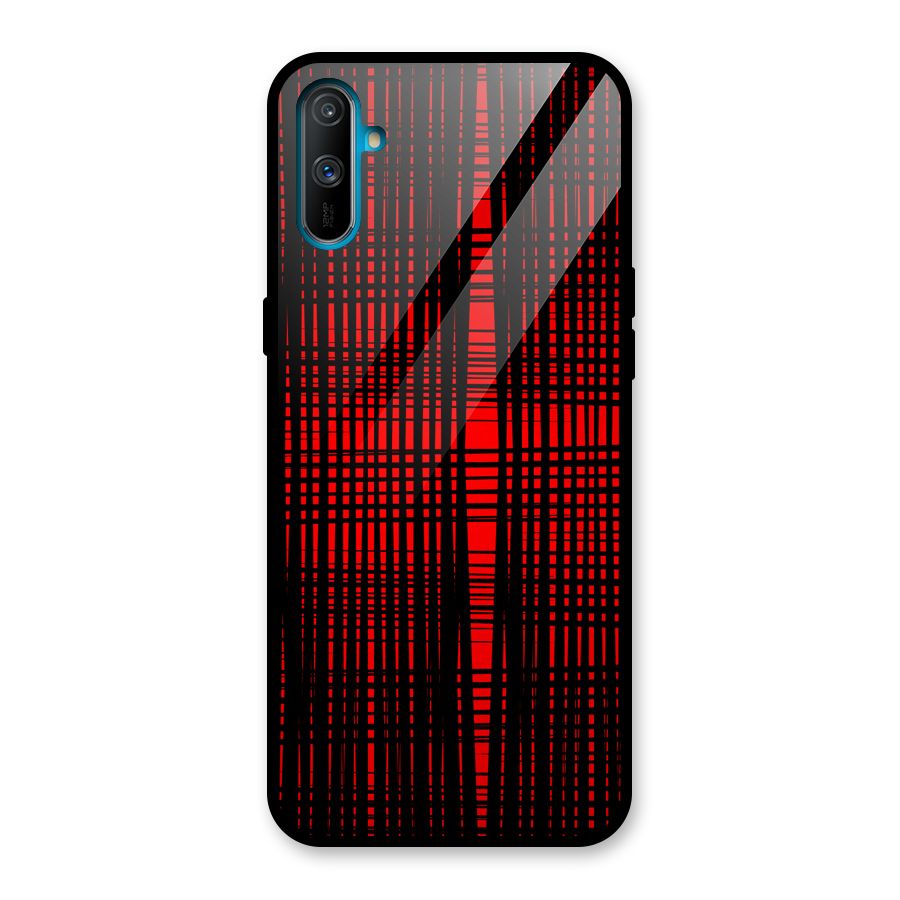 Red Net Design Glass Back Case for Realme C3