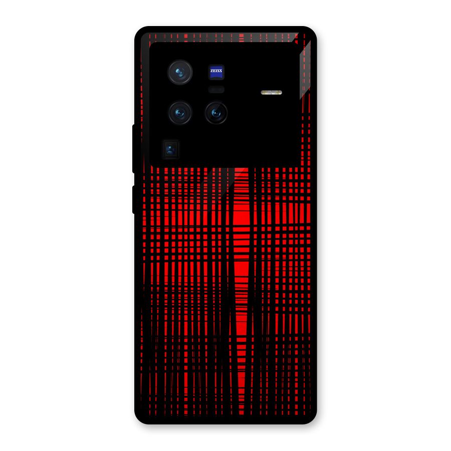 Red Net Design Glass Back Case for Vivo X80 Pro