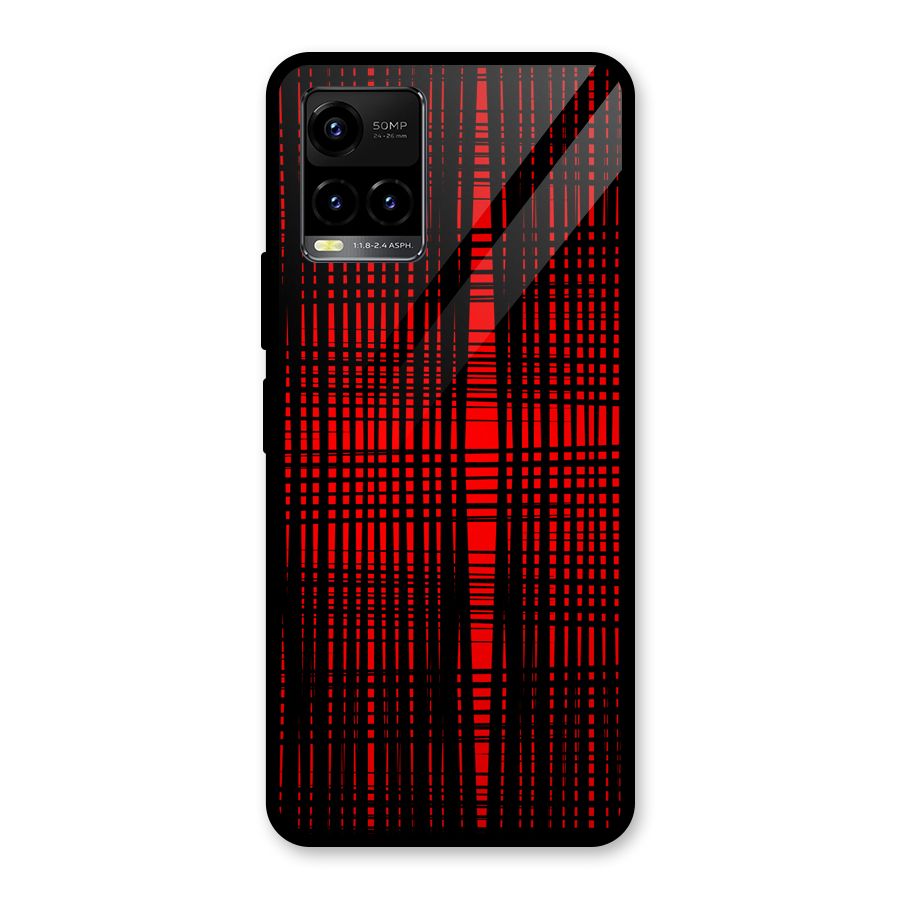Red Net Design Glass Back Case for Vivo Y21A
