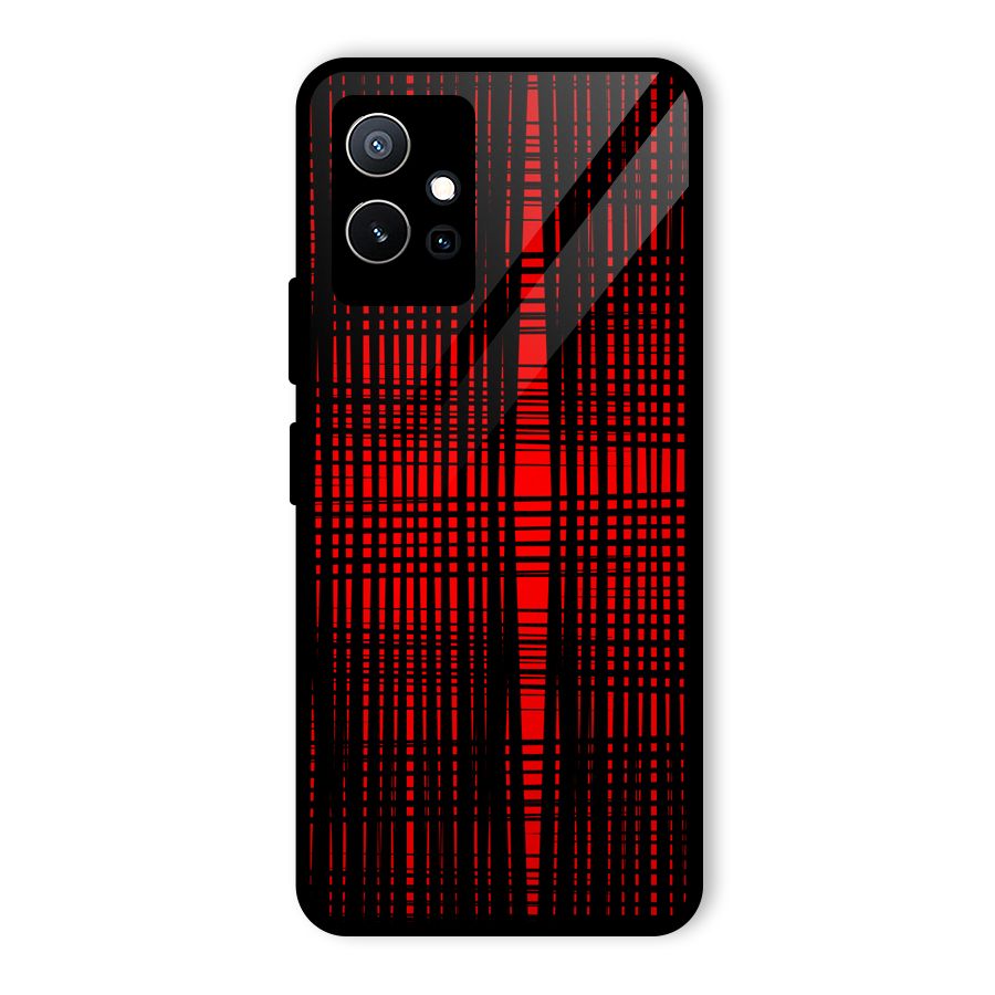 Red Net Design Glass Back Case for Vivo Y75 5G