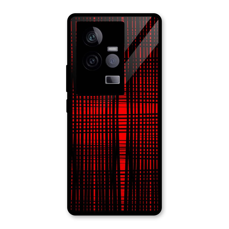 Red Net Design Glass Back Case for Vivo iQOO 11 5G