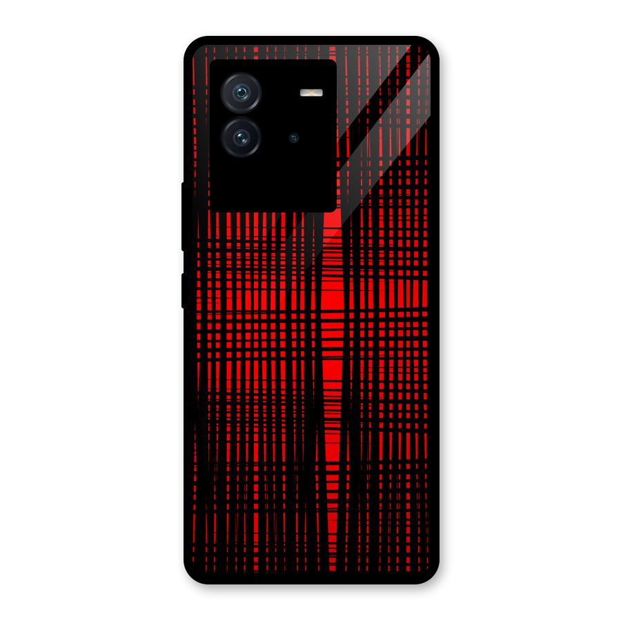 Red Net Design Glass Back Case for Vivo iQOO Neo 6 5G