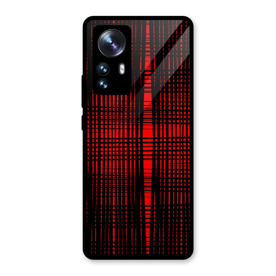 Red Net Design Glass Back Case for Xiaomi 12 Pro