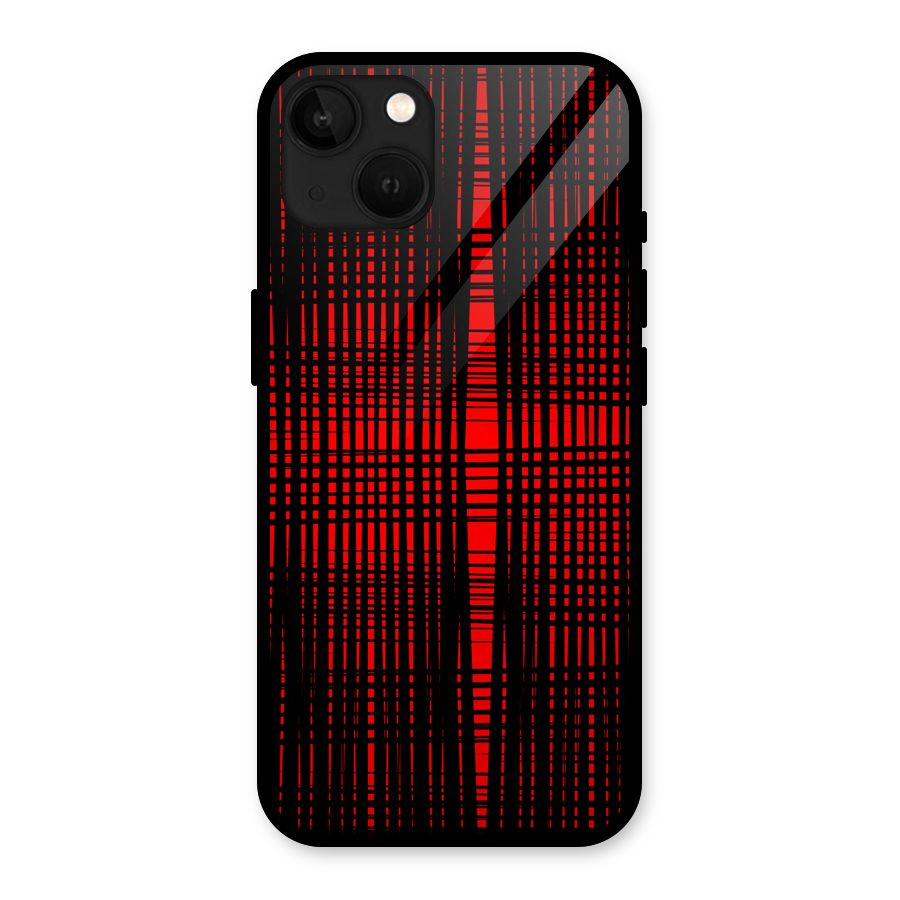 Red Net Design Glass Back Case for iPhone 13