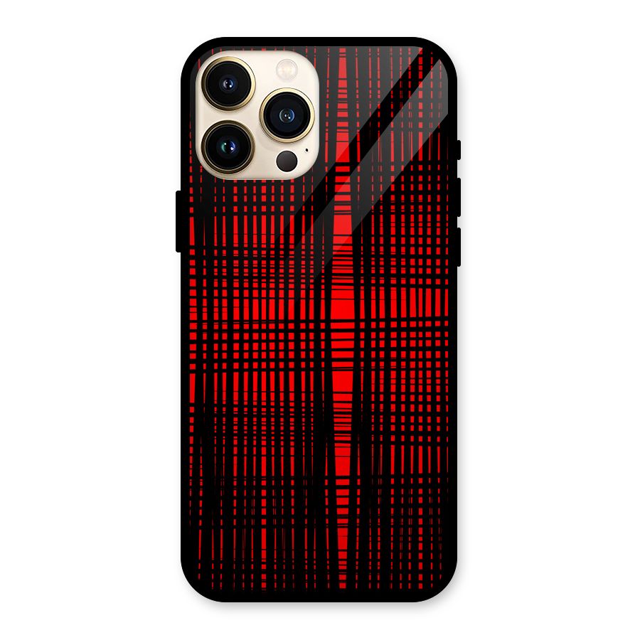 Red Net Design Glass Back Case for iPhone 13 Pro Max
