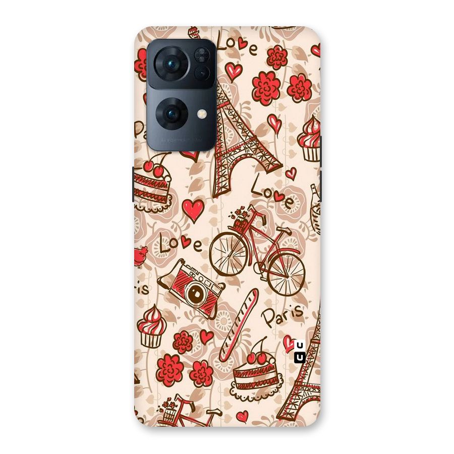 Red Peach City Back Case for Oppo Reno7 Pro 5G
