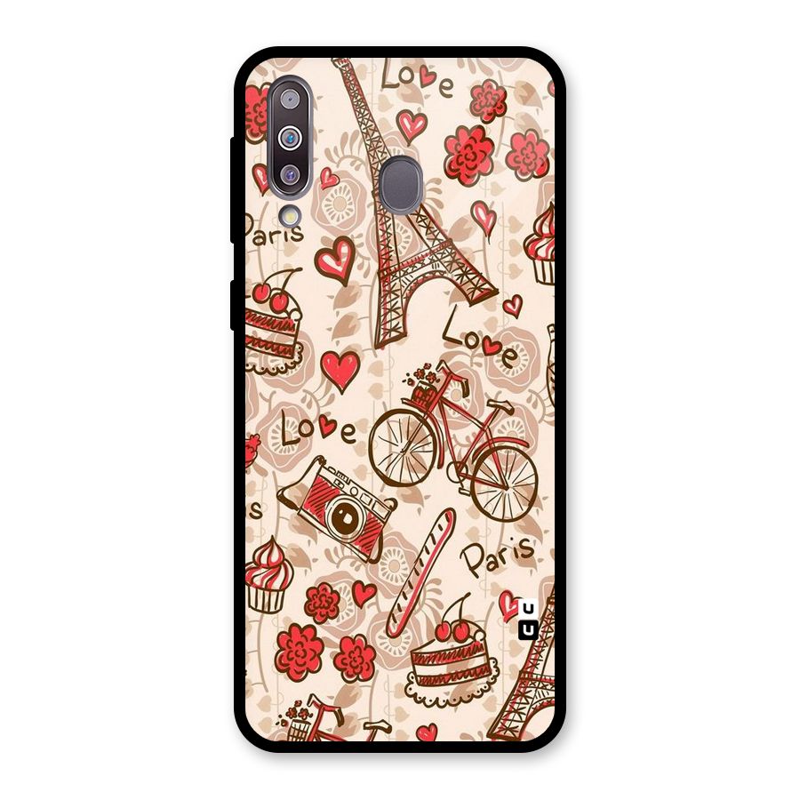 Red Peach City Glass Back Case for Galaxy M30