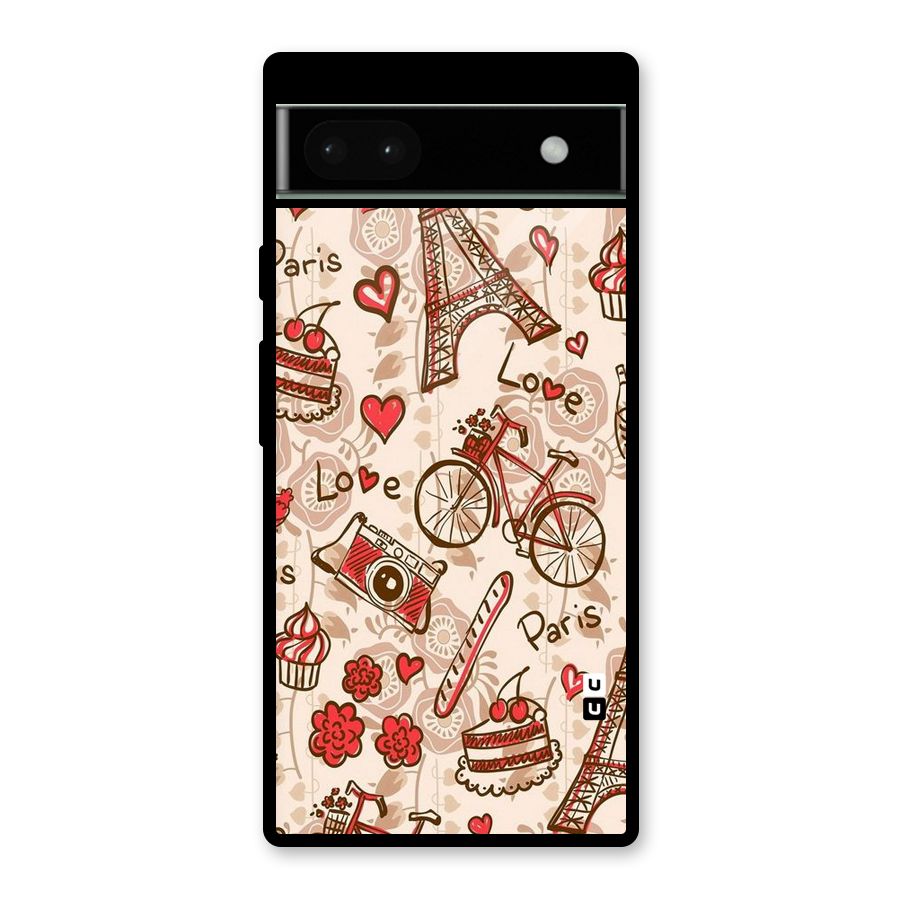 Red Peach City Glass Back Case for Google Pixel 6a