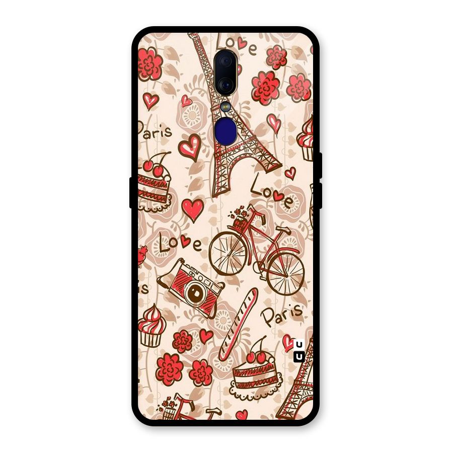 Red Peach City Glass Back Case for Oppo F11