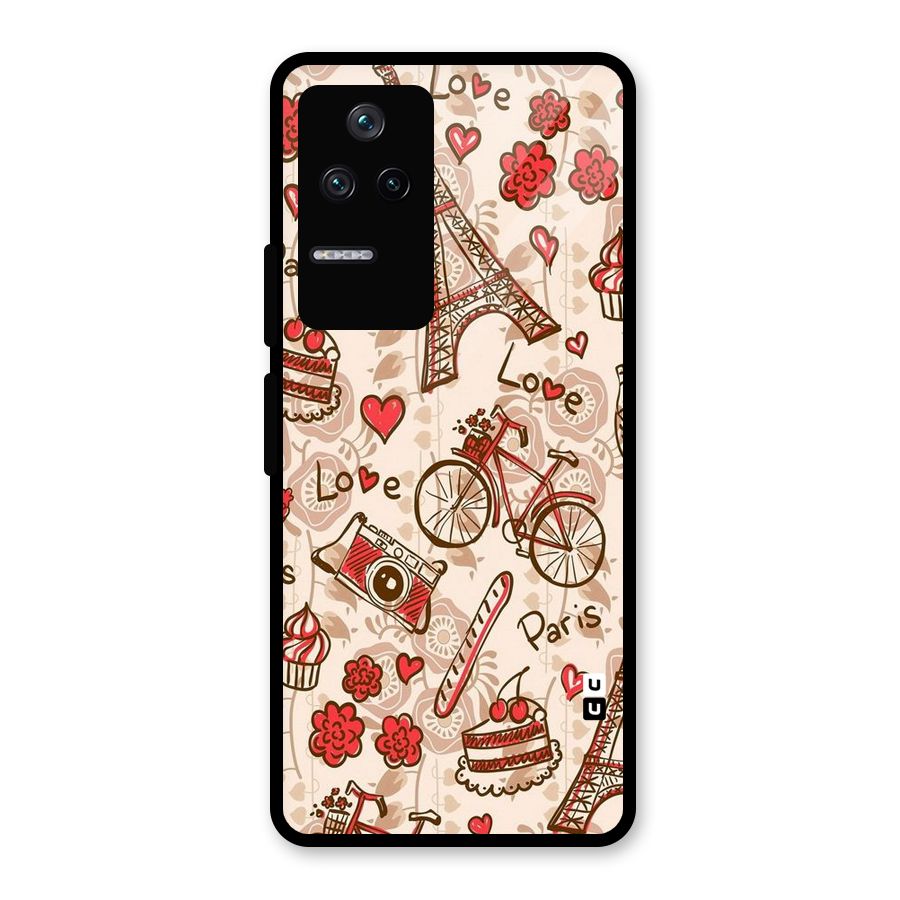 Red Peach City Glass Back Case for Poco F4 5G