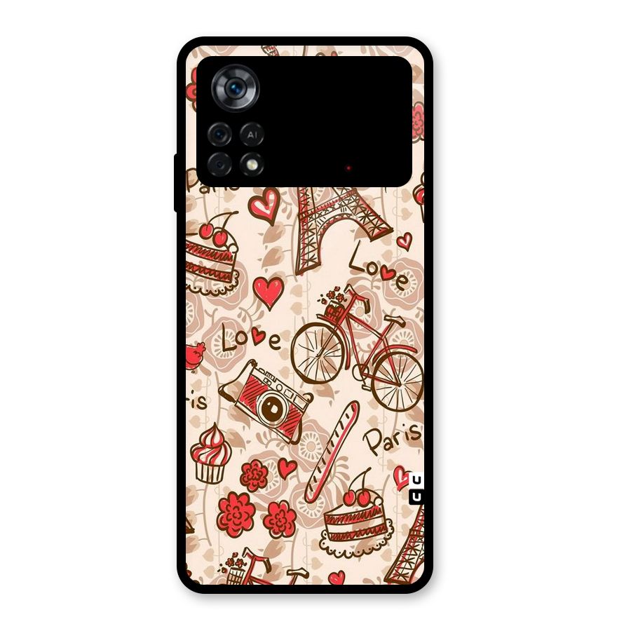 Red Peach City Glass Back Case for Poco X4 Pro 5G