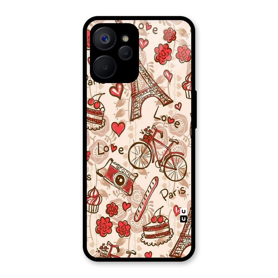 Red Peach City Glass Back Case for Realme 9i 5G