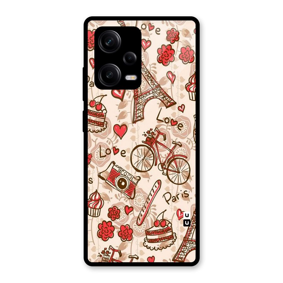 Red Peach City Glass Back Case for Redmi Note 12 Pro