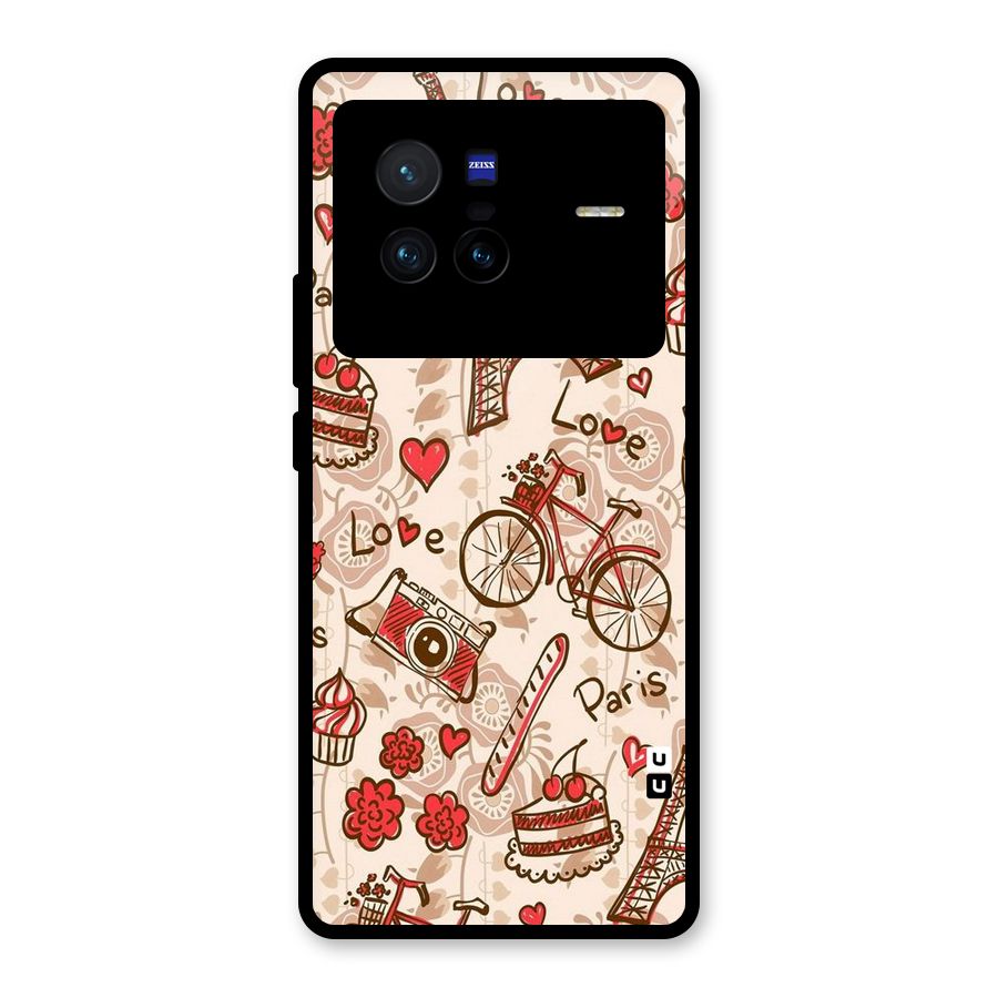 Red Peach City Glass Back Case for Vivo X80