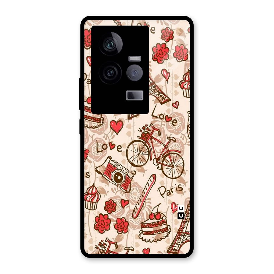Red Peach City Glass Back Case for Vivo iQOO 11 5G