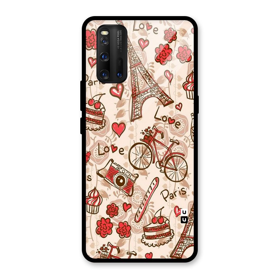Red Peach City Glass Back Case for Vivo iQOO 3
