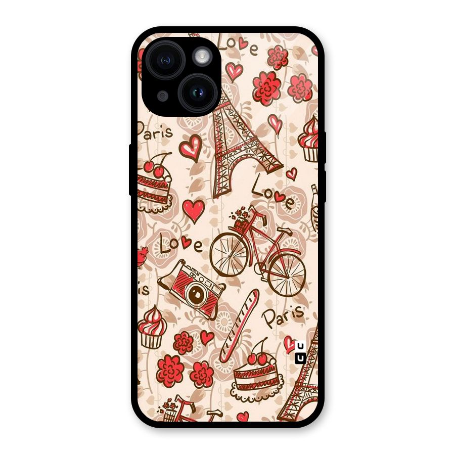 Red Peach City Glass Back Case for iPhone 14