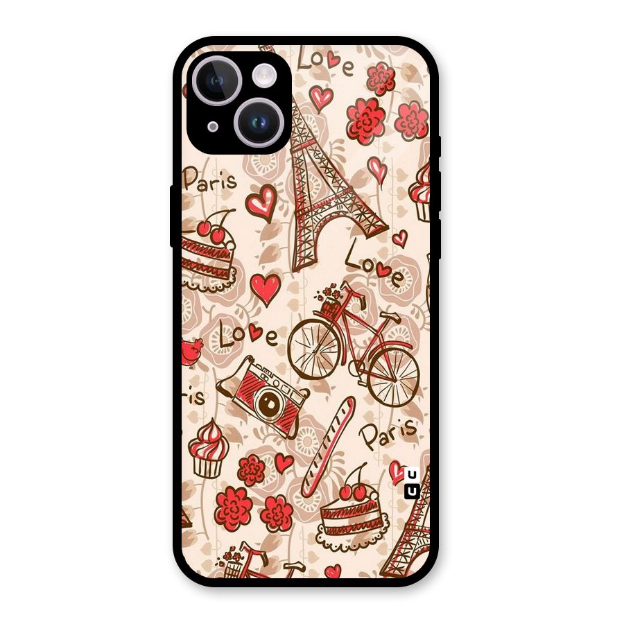 Red Peach City Glass Back Case for iPhone 14 Plus