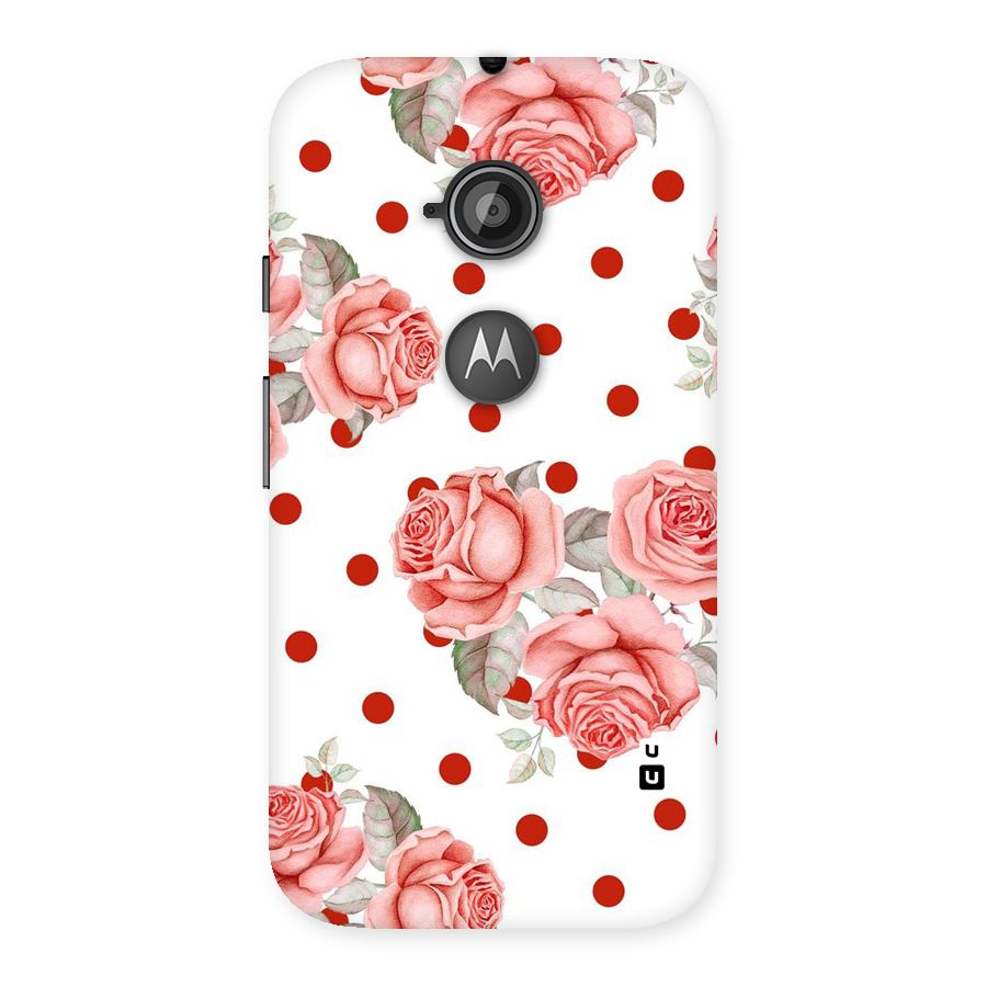 Red Peach Shade Flowers Back Case for Moto E 2nd Gen