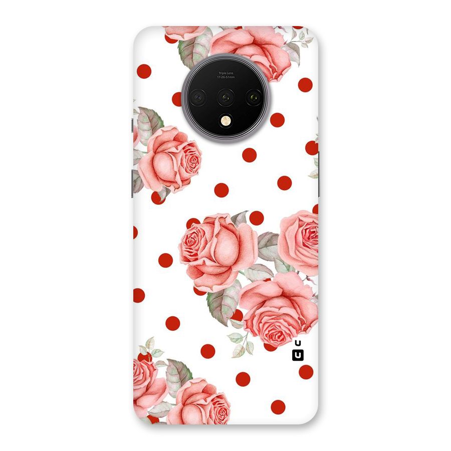 Red Peach Shade Flowers Back Case for OnePlus 7T