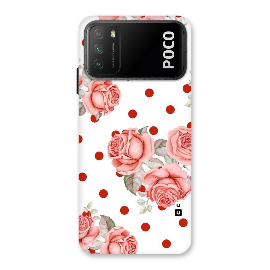 Red Peach Shade Flowers Back Case for Poco M3