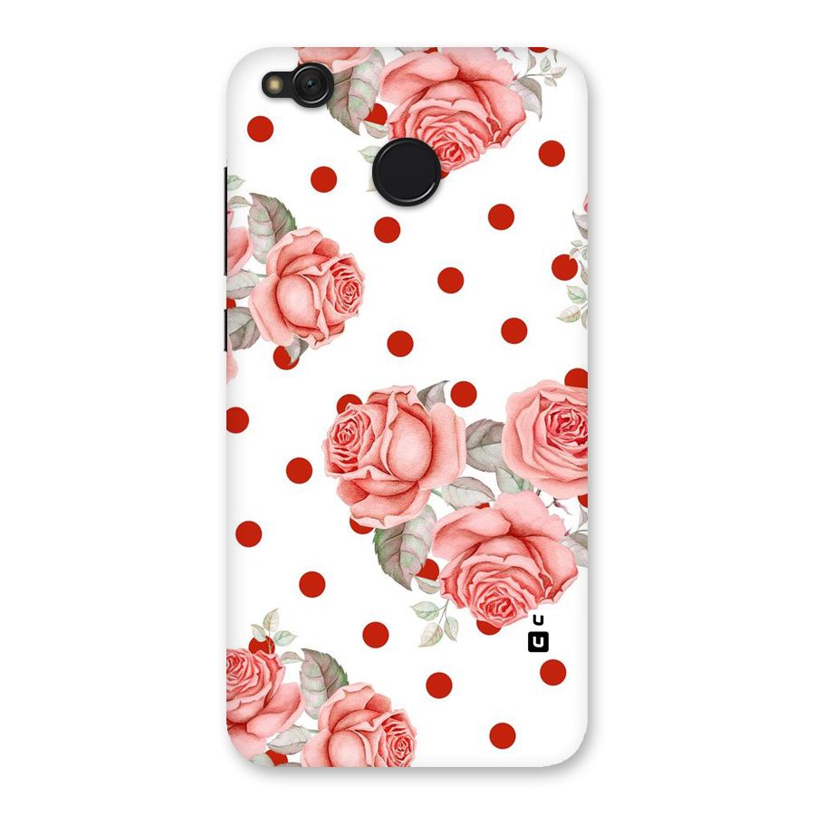 Red Peach Shade Flowers Back Case for Redmi 4