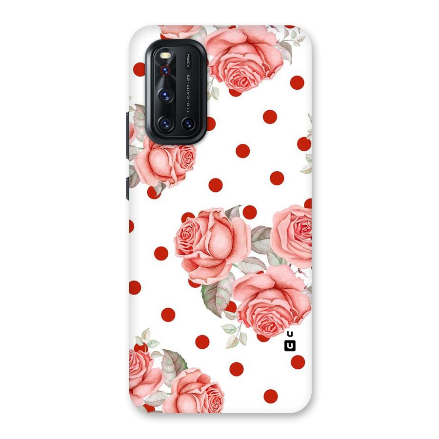 Red Peach Shade Flowers Back Case for Vivo V19