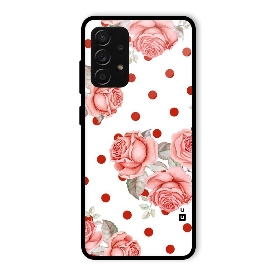 Red Peach Shade Flowers Glass Back Case for Galaxy A53 5G