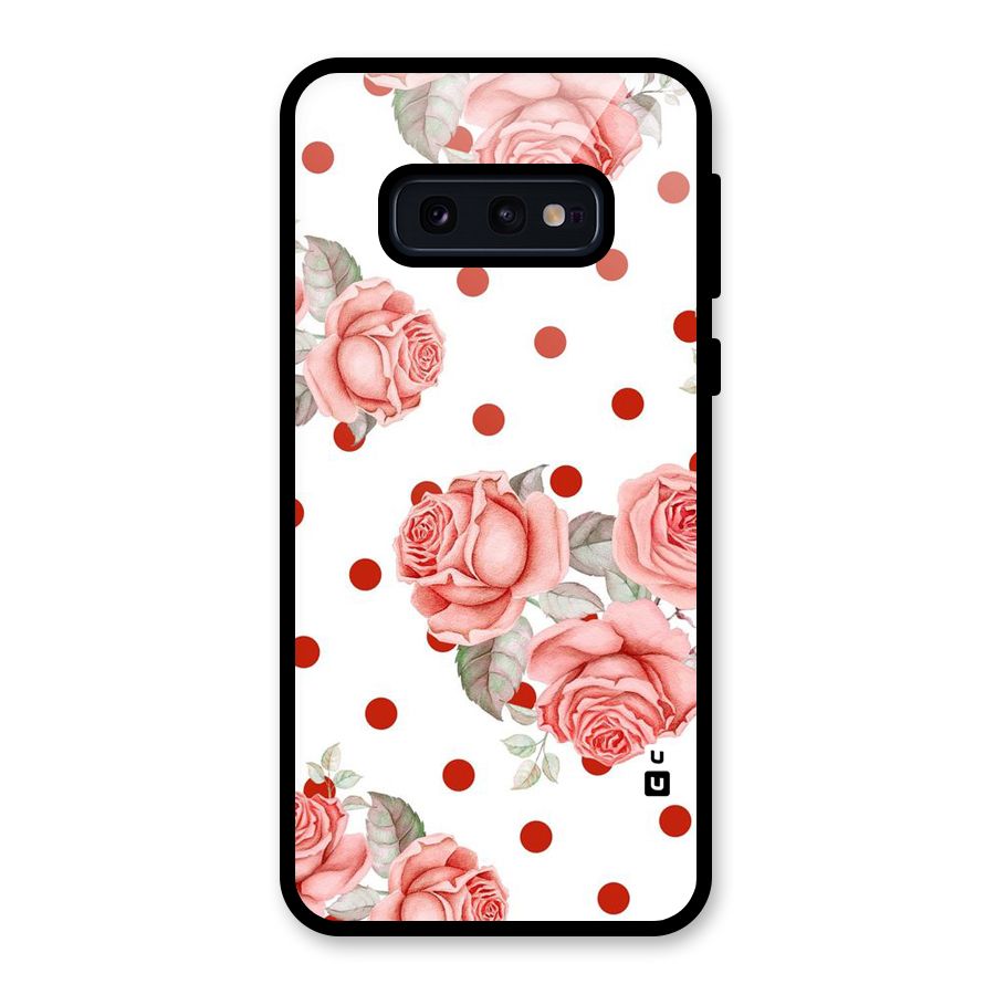 Red Peach Shade Flowers Glass Back Case for Galaxy S10e