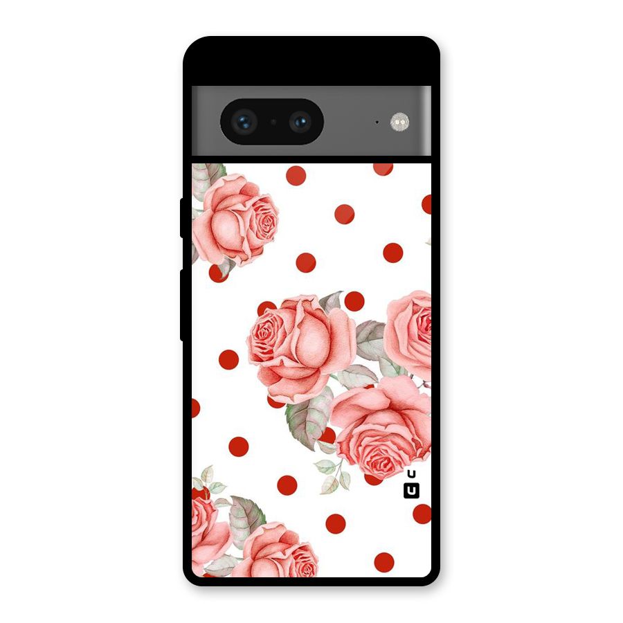 Red Peach Shade Flowers Glass Back Case for Google Pixel 7