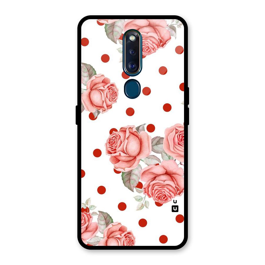 Red Peach Shade Flowers Glass Back Case for Oppo F11 Pro