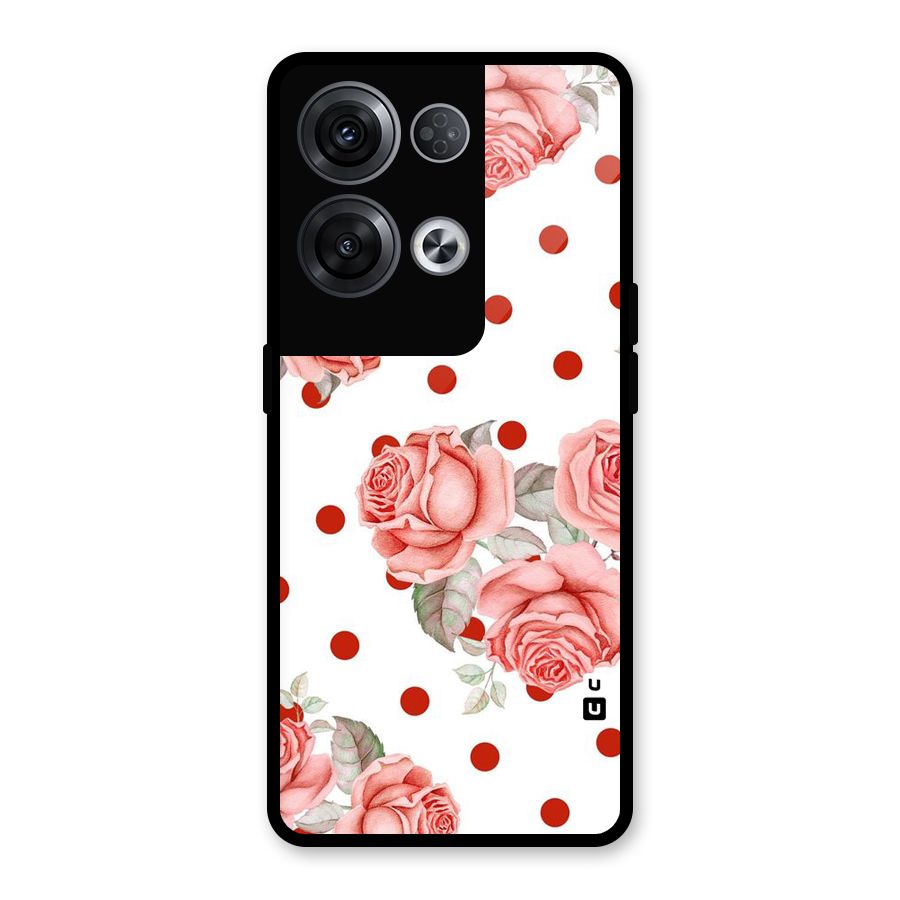 Red Peach Shade Flowers Glass Back Case for Oppo Reno8 Pro 5G