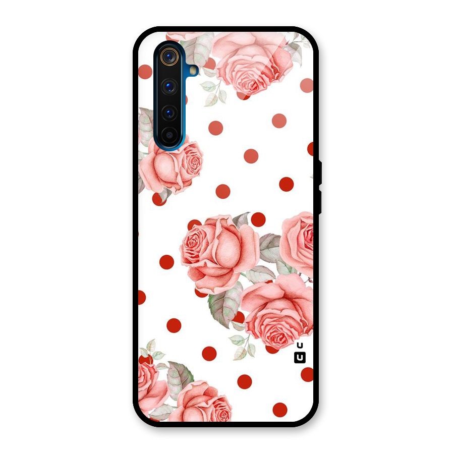 Red Peach Shade Flowers Glass Back Case for Realme 6 Pro