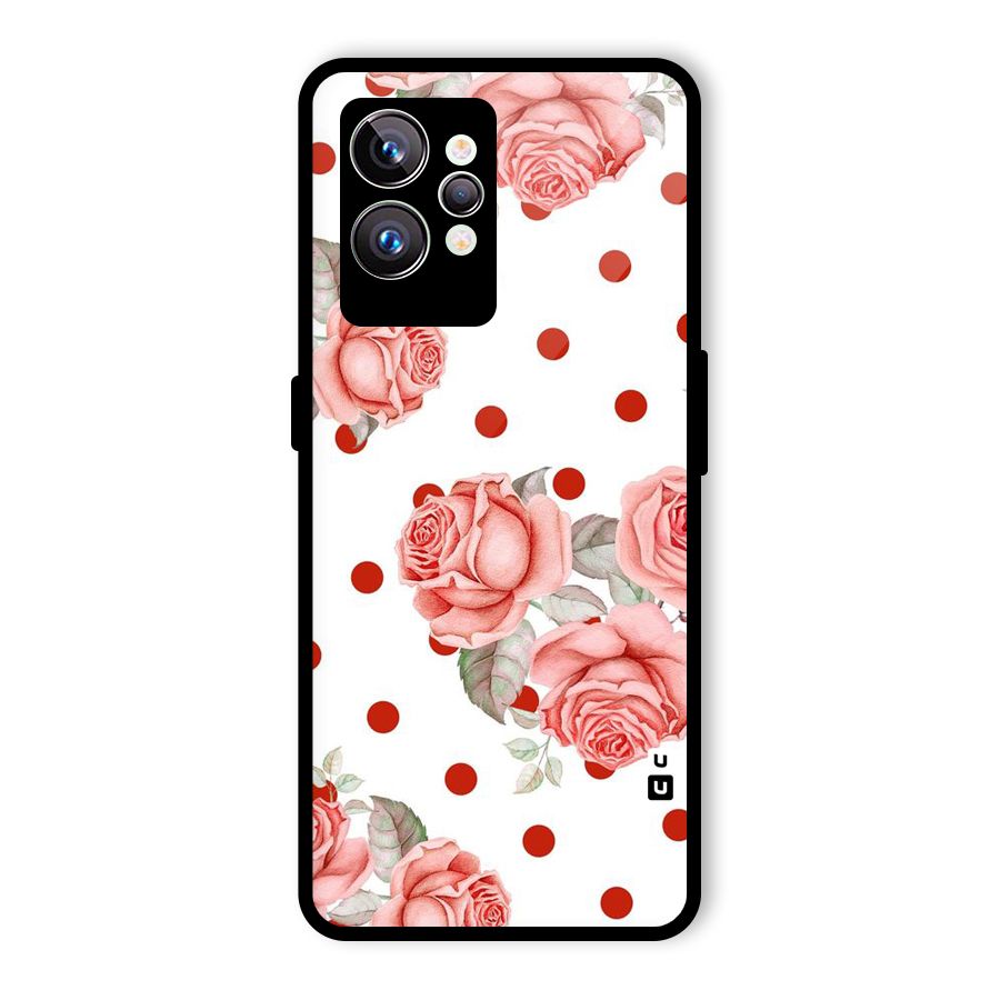Red Peach Shade Flowers Glass Back Case for Realme GT2 Pro
