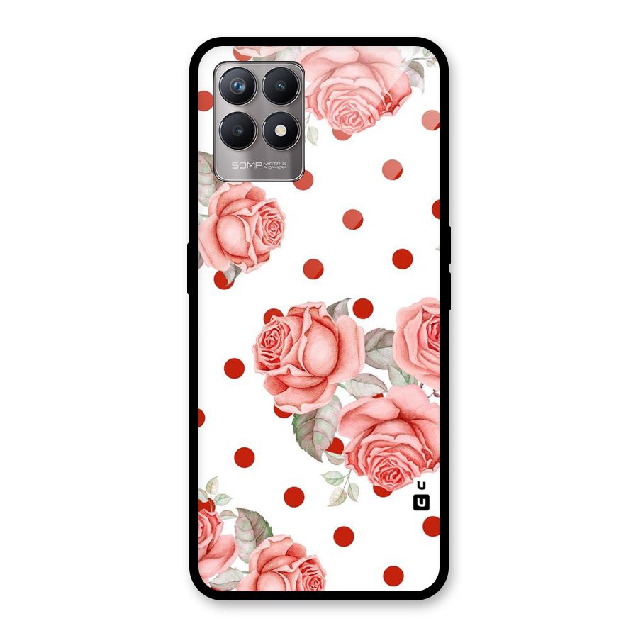 Red Peach Shade Flowers Glass Back Case for Realme Narzo 50