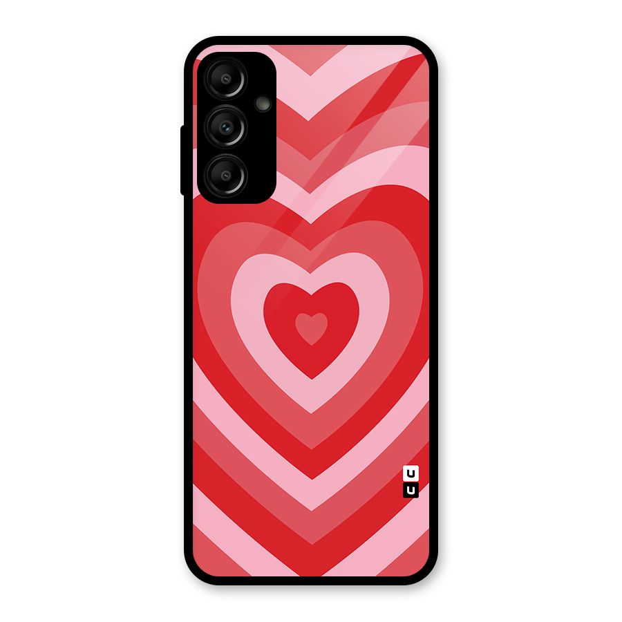 Red Retro Hearts Glass Back Case for Galaxy A14 5G
