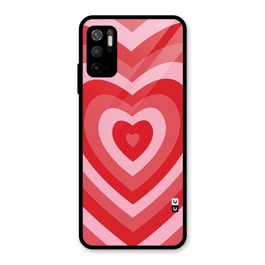 Red Retro Hearts Glass Back Case for Poco M3 Pro 5G