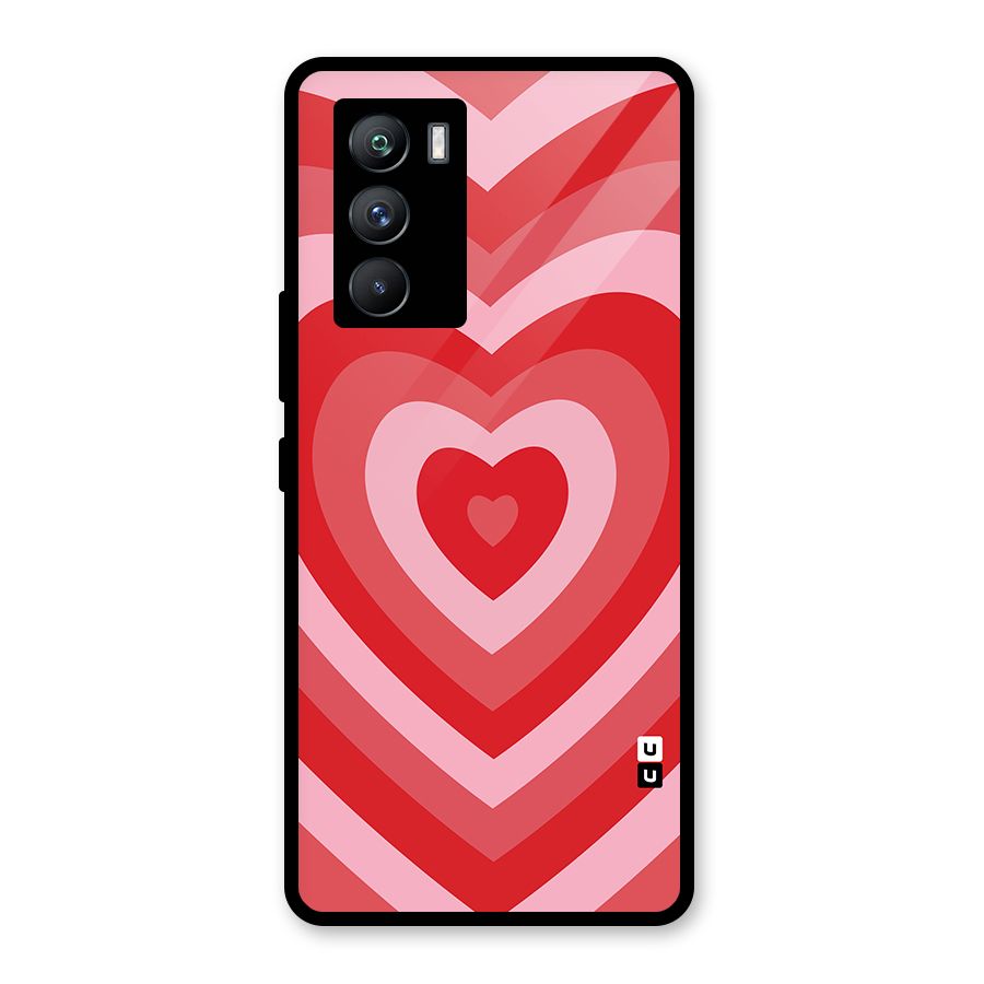 Red Retro Hearts Glass Back Case for Vivo iQOO 9 SE