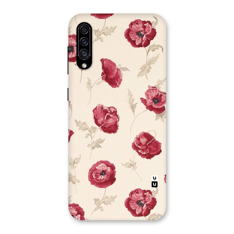 Red Rose Floral Art Back Case for Galaxy A30s
